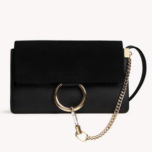 LIKE NEW CONDITION - Chloe Small Faye Leather Suede Shoulder Bag Black